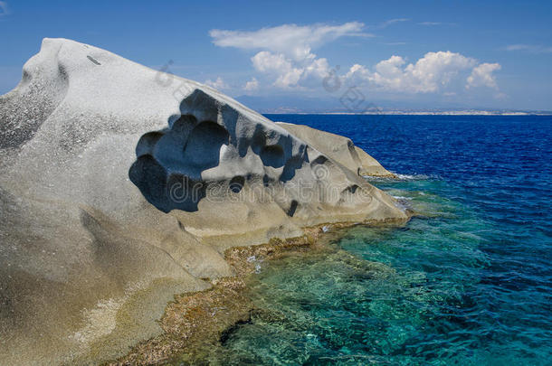 海岸岩，特斯塔角，撒丁岛