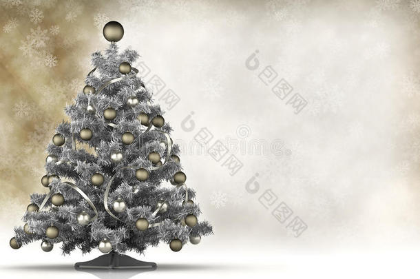 <strong>圣诞卡片</strong>模板-圣诞树和空白处