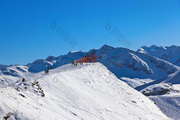 奥地利bad gastein山地滑雪场观景