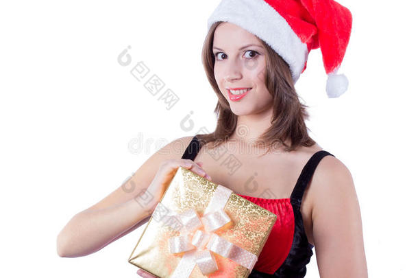圣诞快乐女佣带礼物图片