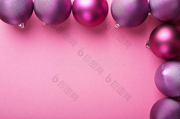 紫色圣诞球边框