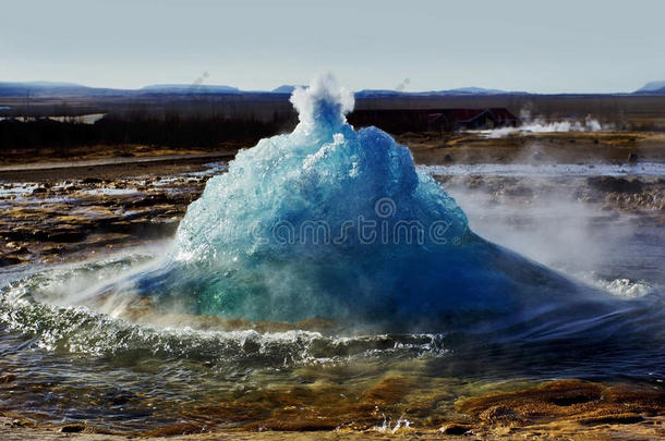 挣脱，斯特鲁克<strong>火山爆发</strong>，geysir，冰岛