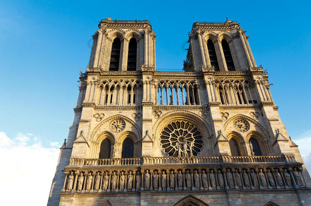 法国巴黎圣母院大教堂。巴黎旅游景点