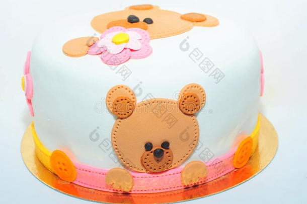 儿童泰迪熊生日蛋糕