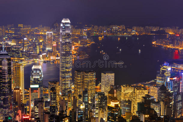 <strong>香<strong>港</strong>维多利亚港夜景</strong>