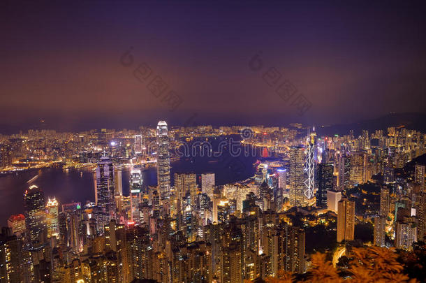 <strong>香<strong>港</strong>维多利亚港夜景</strong>