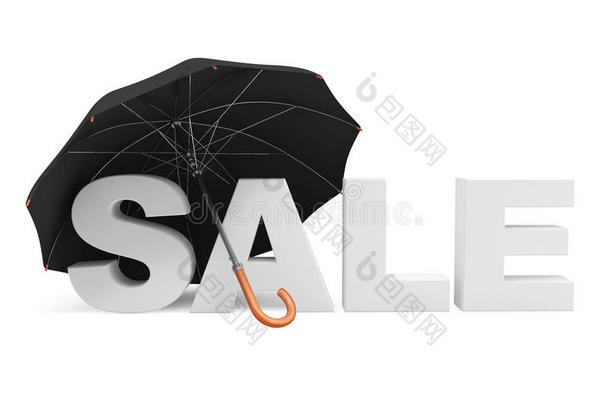 雨伞下的销售标志