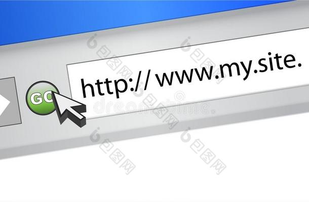浏览器插图上的“我的网站”链接消息
