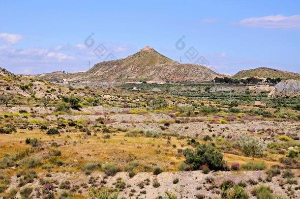 西班牙阿尔<strong>梅里亚</strong>省的沙漠景观。