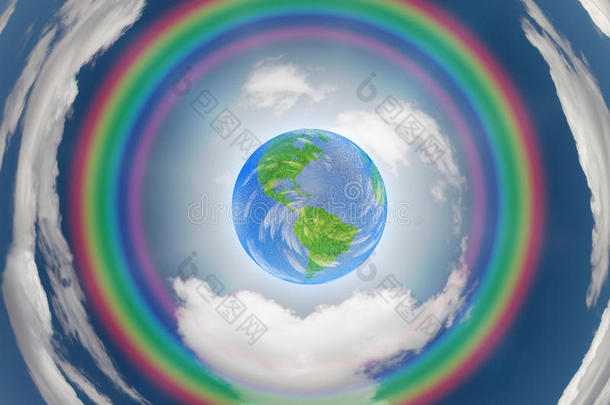 彩虹环绕地球