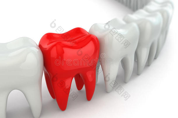 一排排健康<strong>牙齿</strong>的<strong>疼痛</strong>。