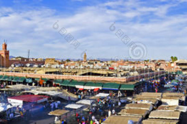 摩洛哥马拉喀什djemaa el fna市场