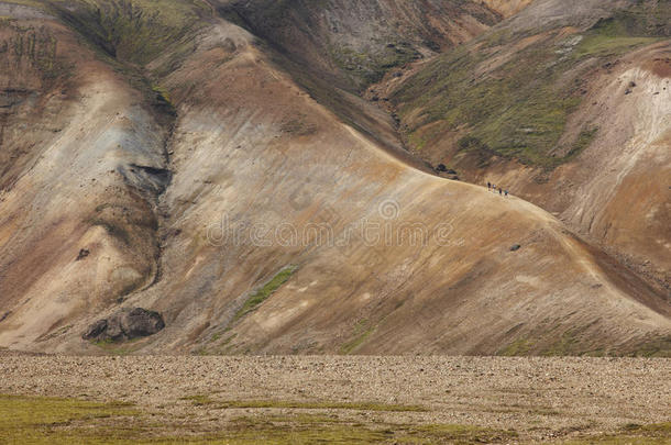 火山地貌与<strong>流纹</strong>岩建造。冰岛。南部地区