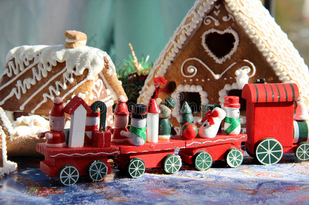 玩具红色火车儿童圣诞节