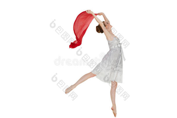 年轻漂亮的<strong>红领巾</strong>女舞者