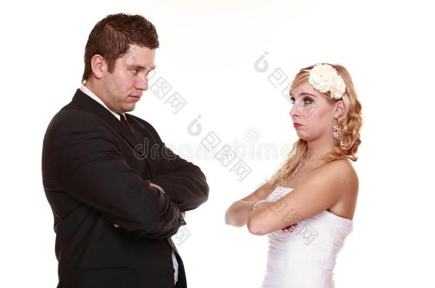 新婚夫妇，矛盾<strong>不好</strong>的关系愤怒的<strong>表情</strong>。