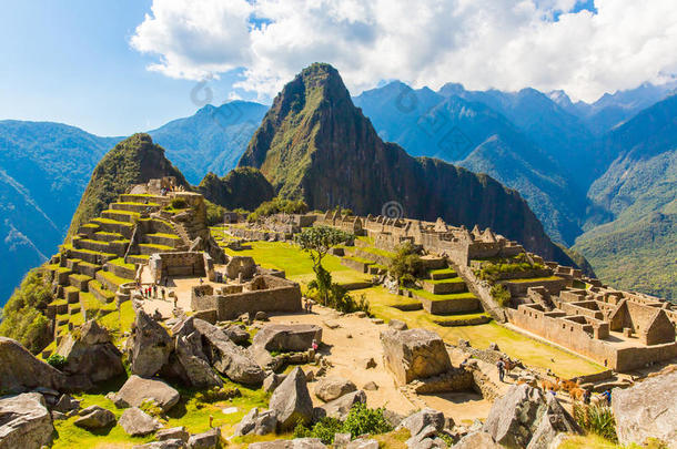 神秘的城市-马丘比丘，秘鲁，南美。印加废墟。多边形砌体示例