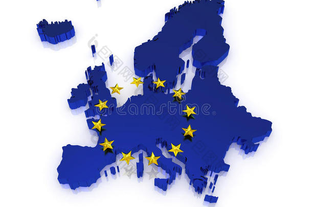 欧洲三维地图。