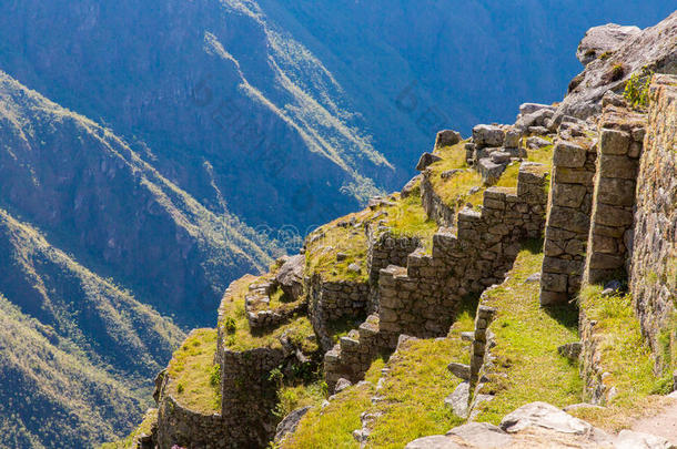 神秘的城市-马丘比丘，秘鲁，南美。印加废墟。多边形砌体示例