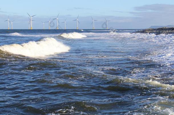 北海的风力涡轮机