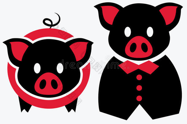 黑红猪插图