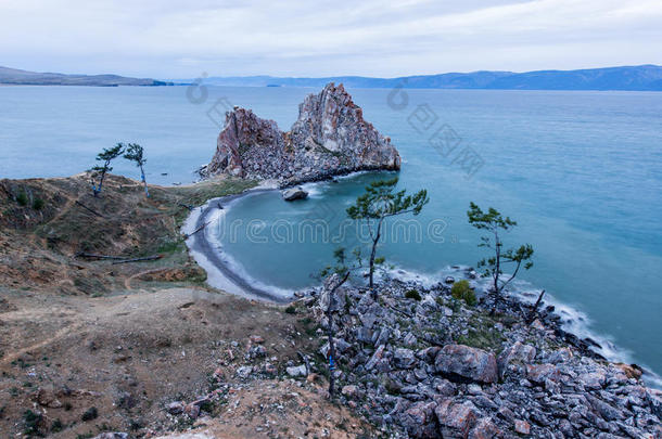 萨满岩，奥尔孔岛，贝加尔湖，俄罗斯