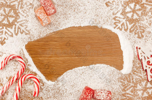 圣诞背景，糖果、<strong>雪糕</strong>和装饰