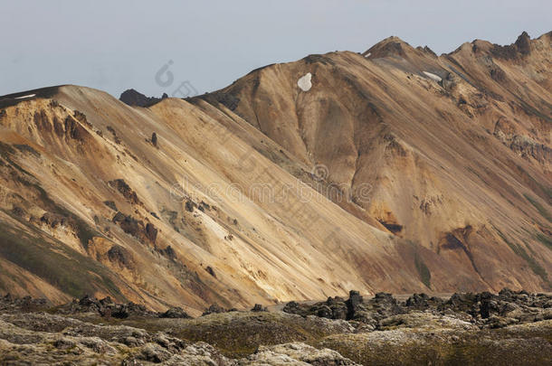 冰岛流纹岩火山地貌