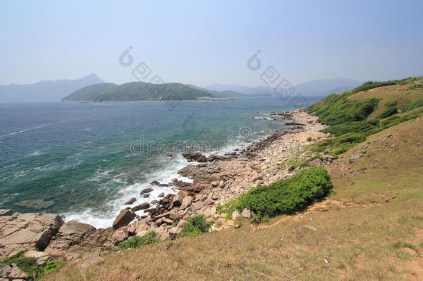 海岸，海洋，岬角，海岸，和，海洋，地形，天空，海角，海岸，海滩，海角，地形，海洋，海湾，悬崖，山丘，围栏