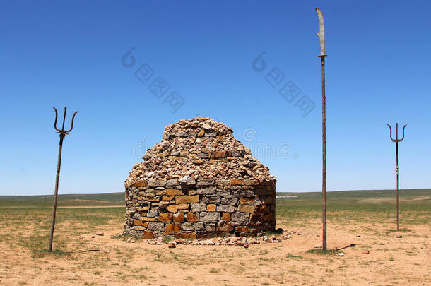 内蒙古草原石堆