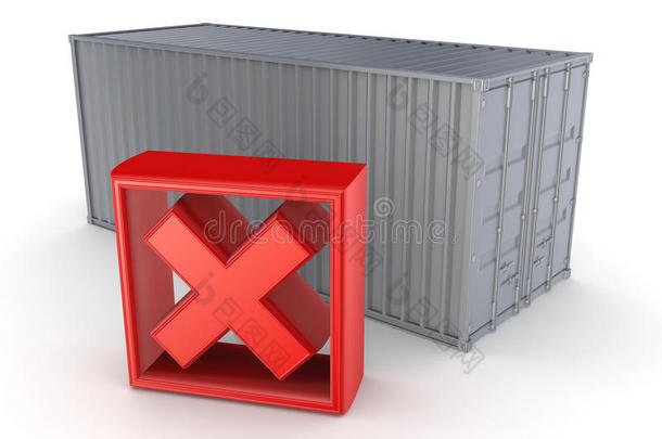 集装箱和红十字标志。