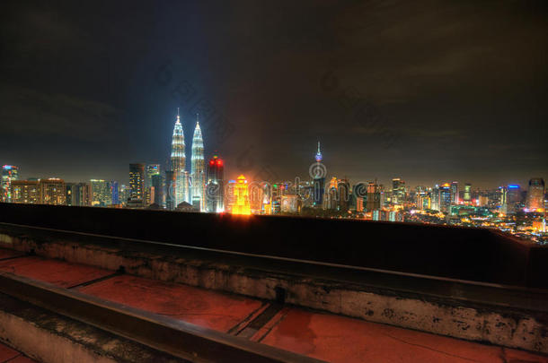 吉隆坡市屋顶夜景