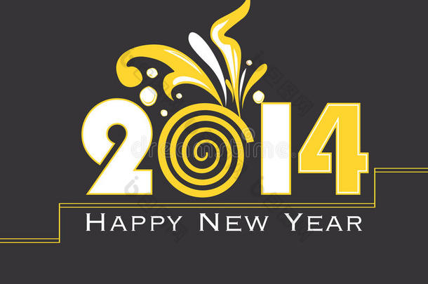 创意新年快乐2014庆典背景
