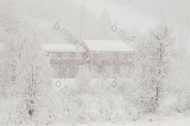 大雪中的红楼