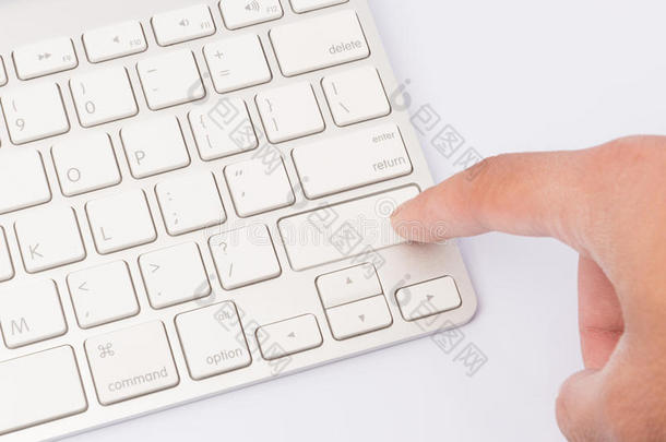 按键盘。空白手指