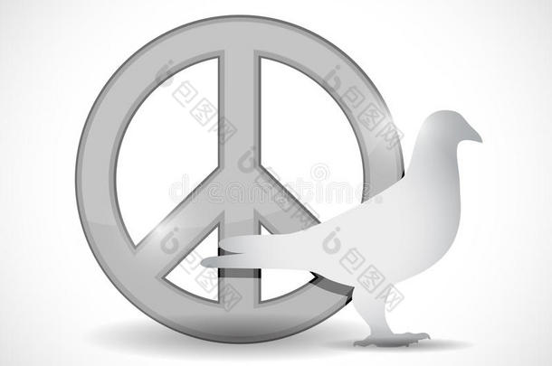 和平象征与鸽子插画设计