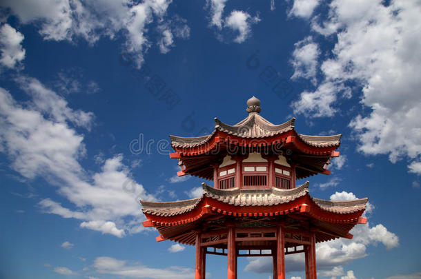 中国陕西省西安（西安，西安）境内的巨型雁塔