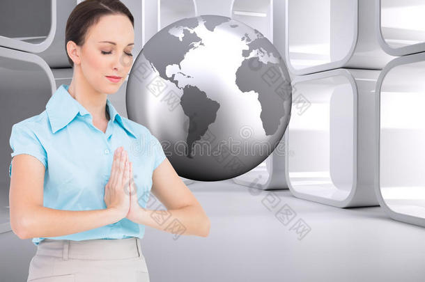 和平女商人祈祷的合成图像