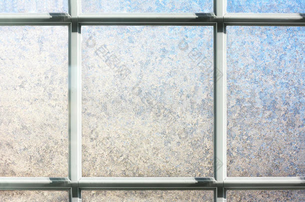 冬季<strong>磨砂</strong>窗玻璃背景
