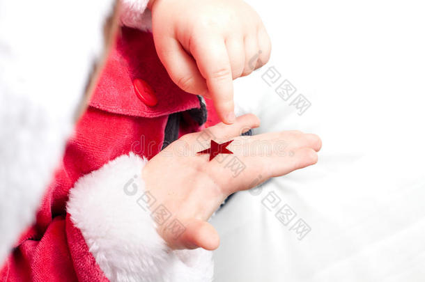 臂星号小孩圣诞节手指