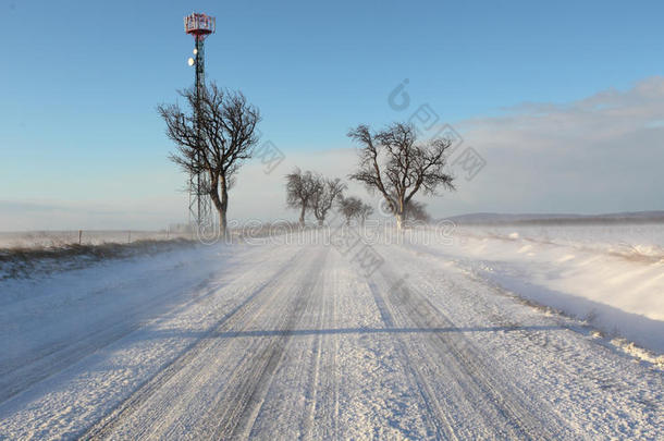 冬日公路小雪