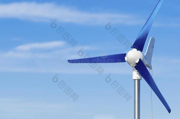 在蓝天上生产替代能源<strong>可</strong>再生能源的风力<strong>发电机</strong>