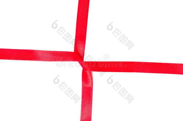 白底红十字缎带