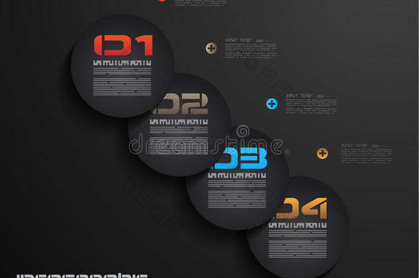 带有纸质标签的信息图形设计模板。显示信息的想法，兰基