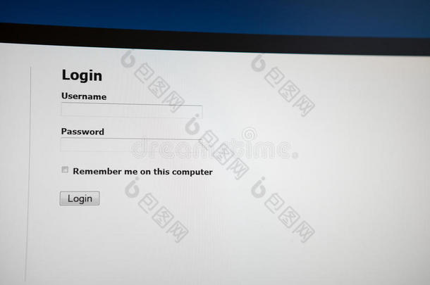 在<strong>网页</strong>上输入登录名和密码的<strong>表单</strong>