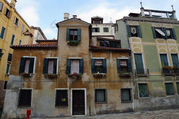 旧立面<strong>威尼斯</strong>人的房子，意大利，欧洲