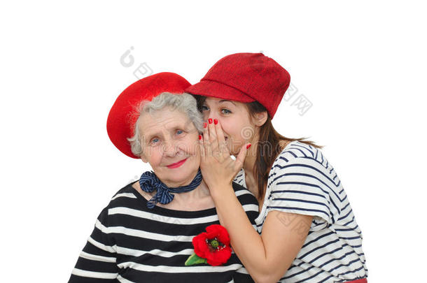 祖母和她的孙女低语