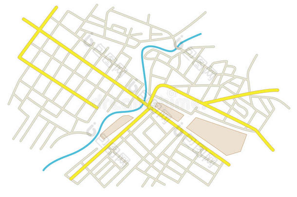 矢量-城市规划中的街道