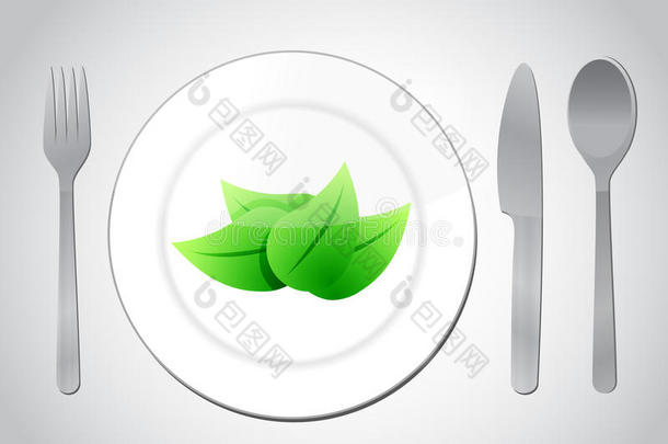 吃你的绿色食品概念插图设计