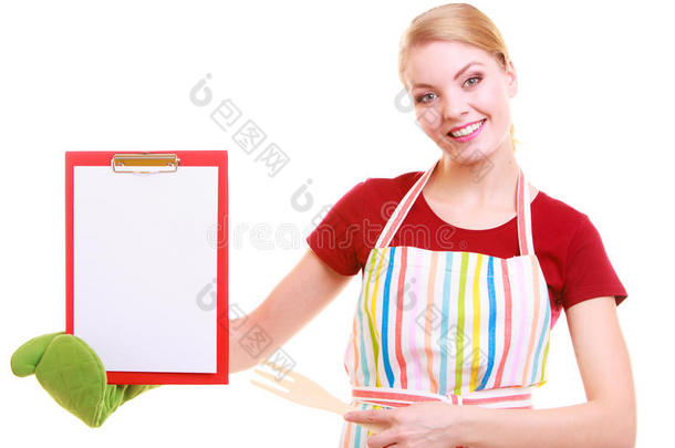 厨师为<strong>推荐</strong>菜单显示空白的剪贴板